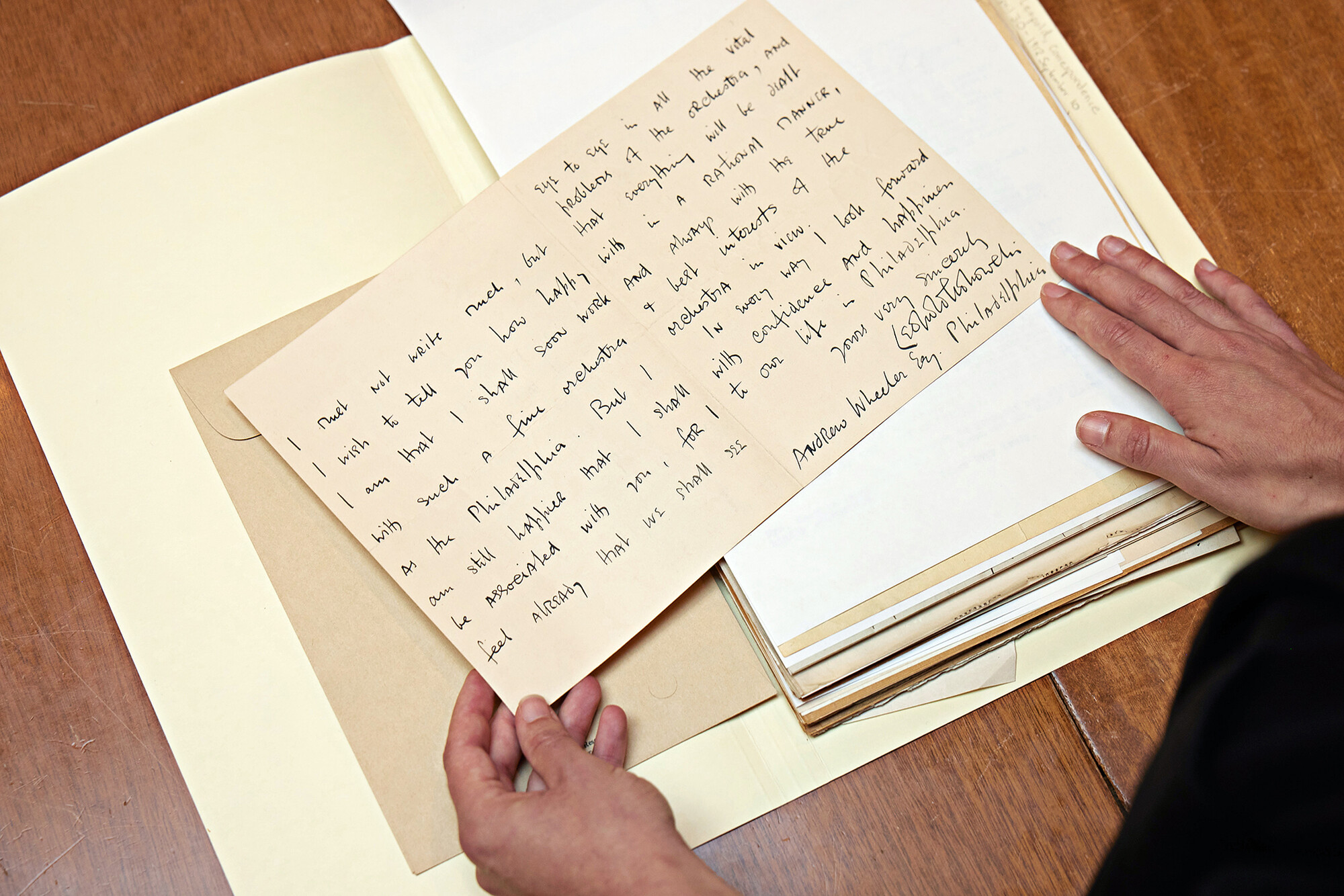 letter from orchestra archives