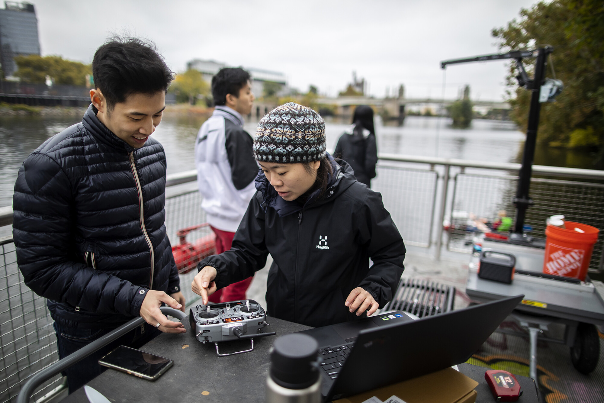 Alice Li working on a remote prior to launch