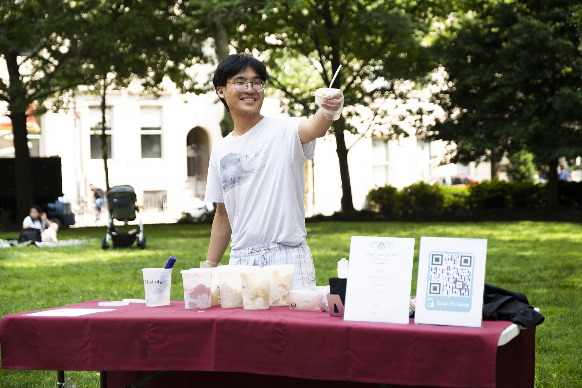 venture lab student serving ice cream