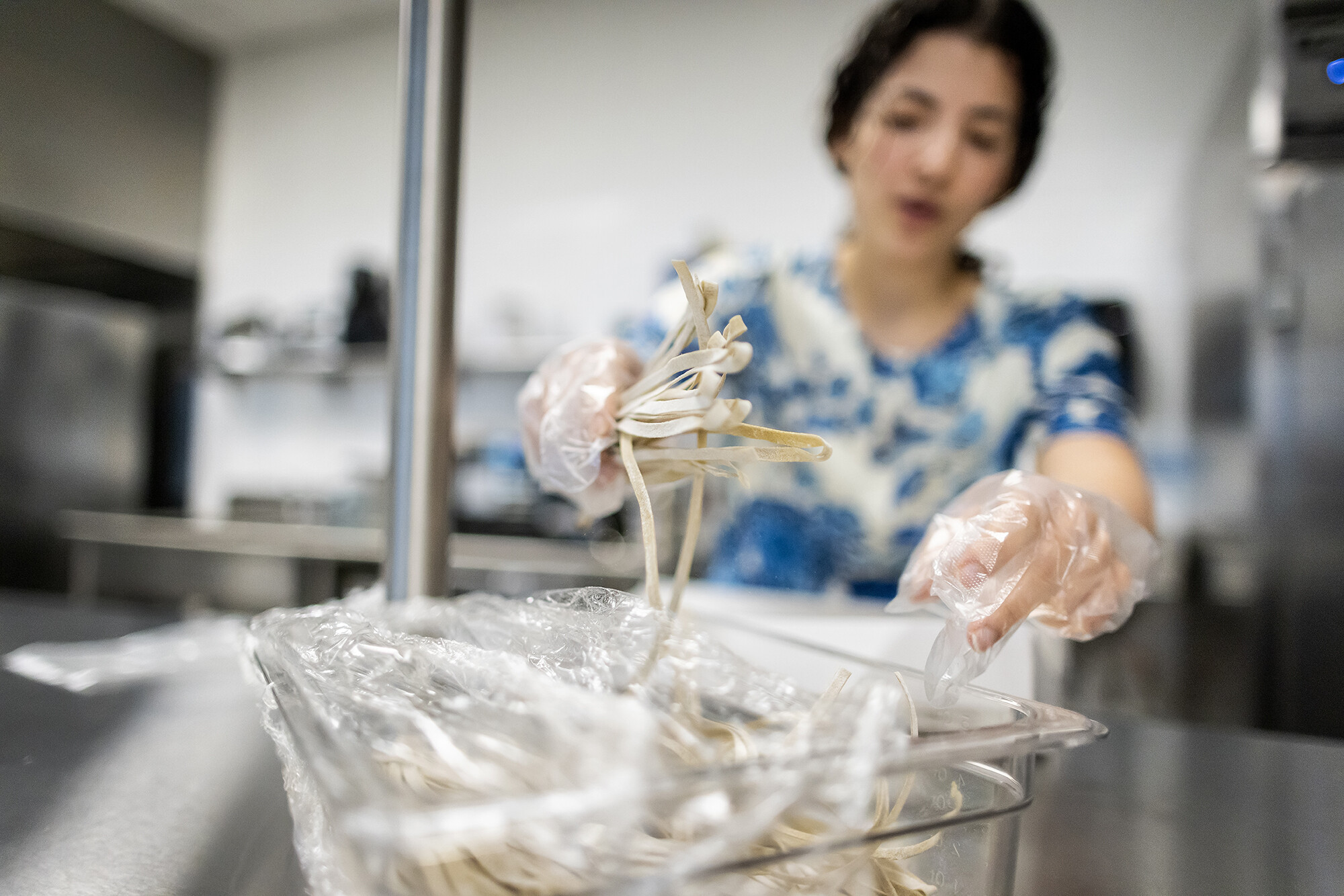 venture lab student working in tagen hall food lab