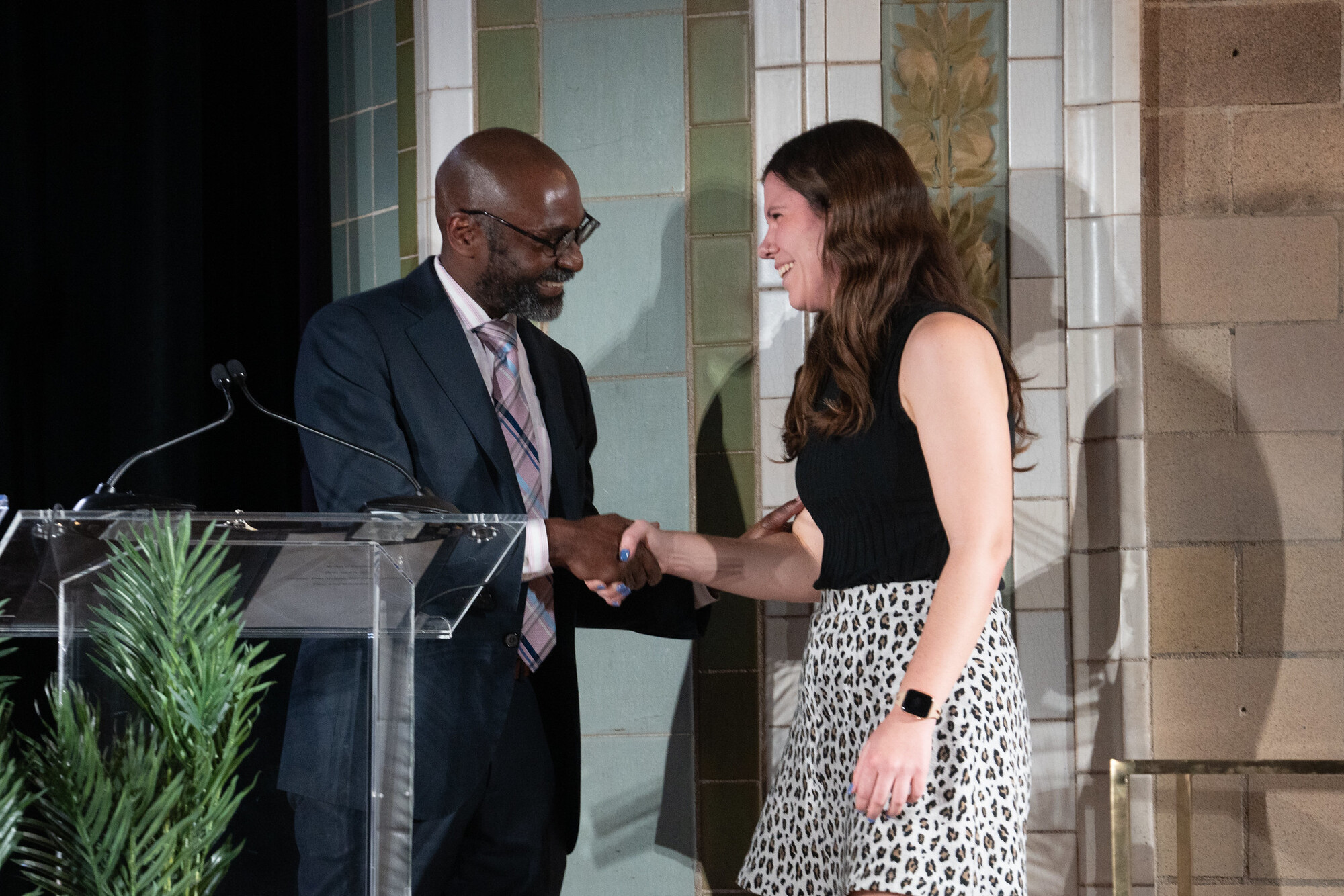 Provost John L. Jackson Jr. shakes hands