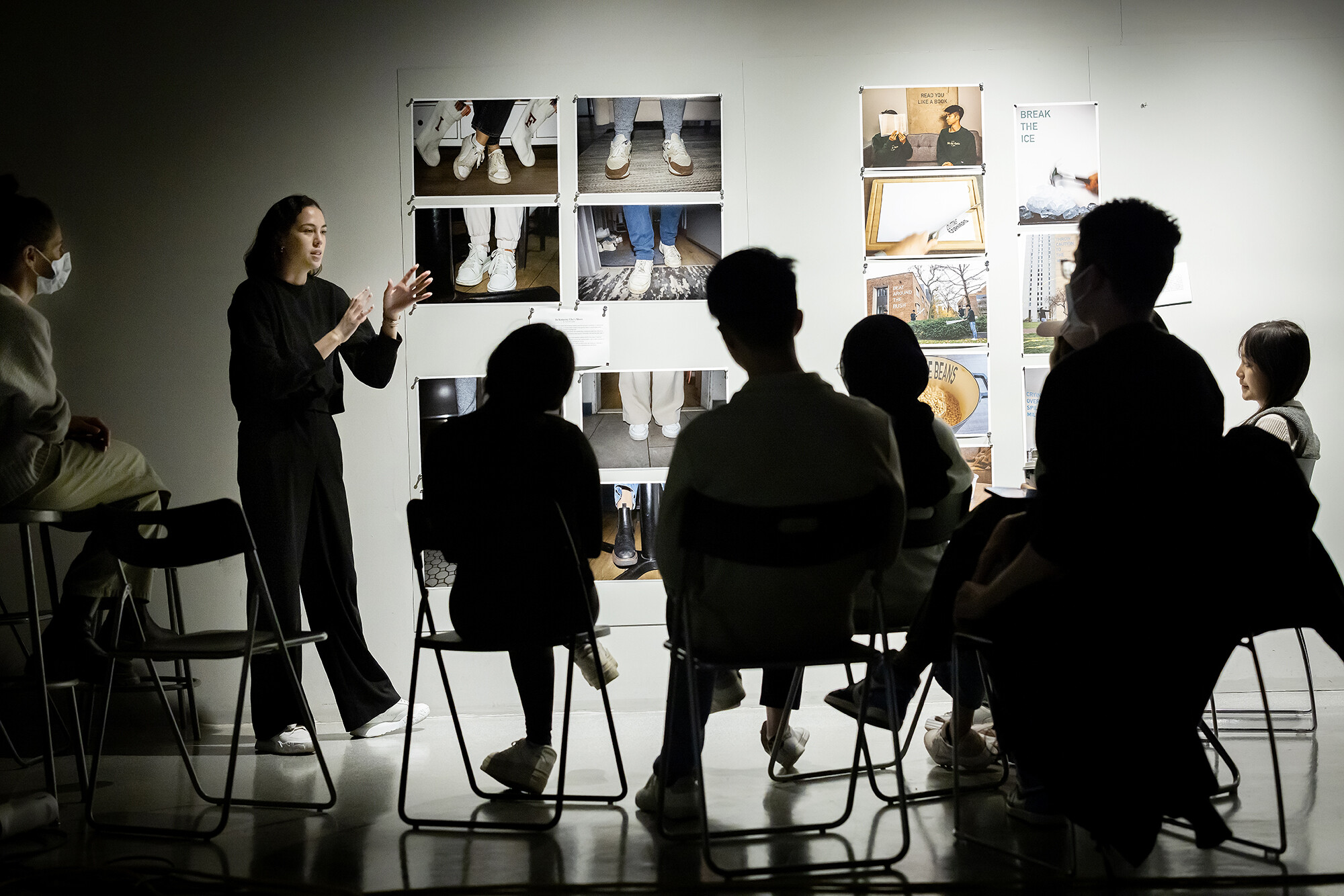 photography students during a critique