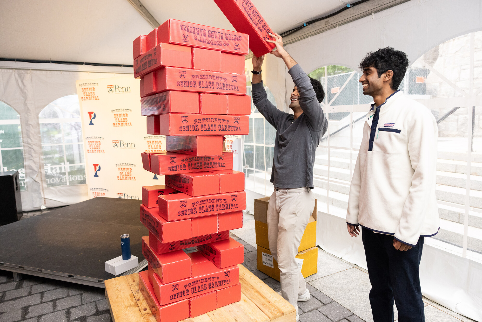 students play game at carnival