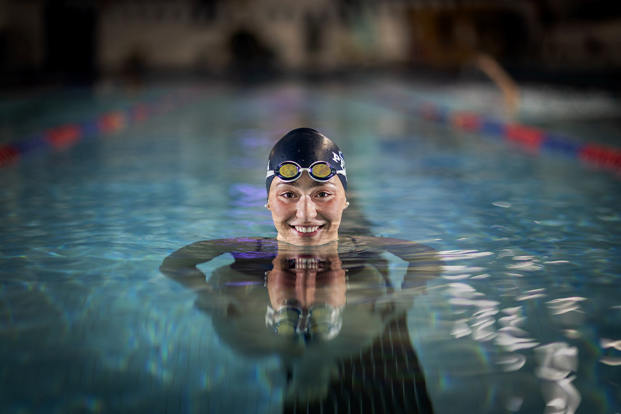 Anna Kalandadze in Penn’s swimming pool.