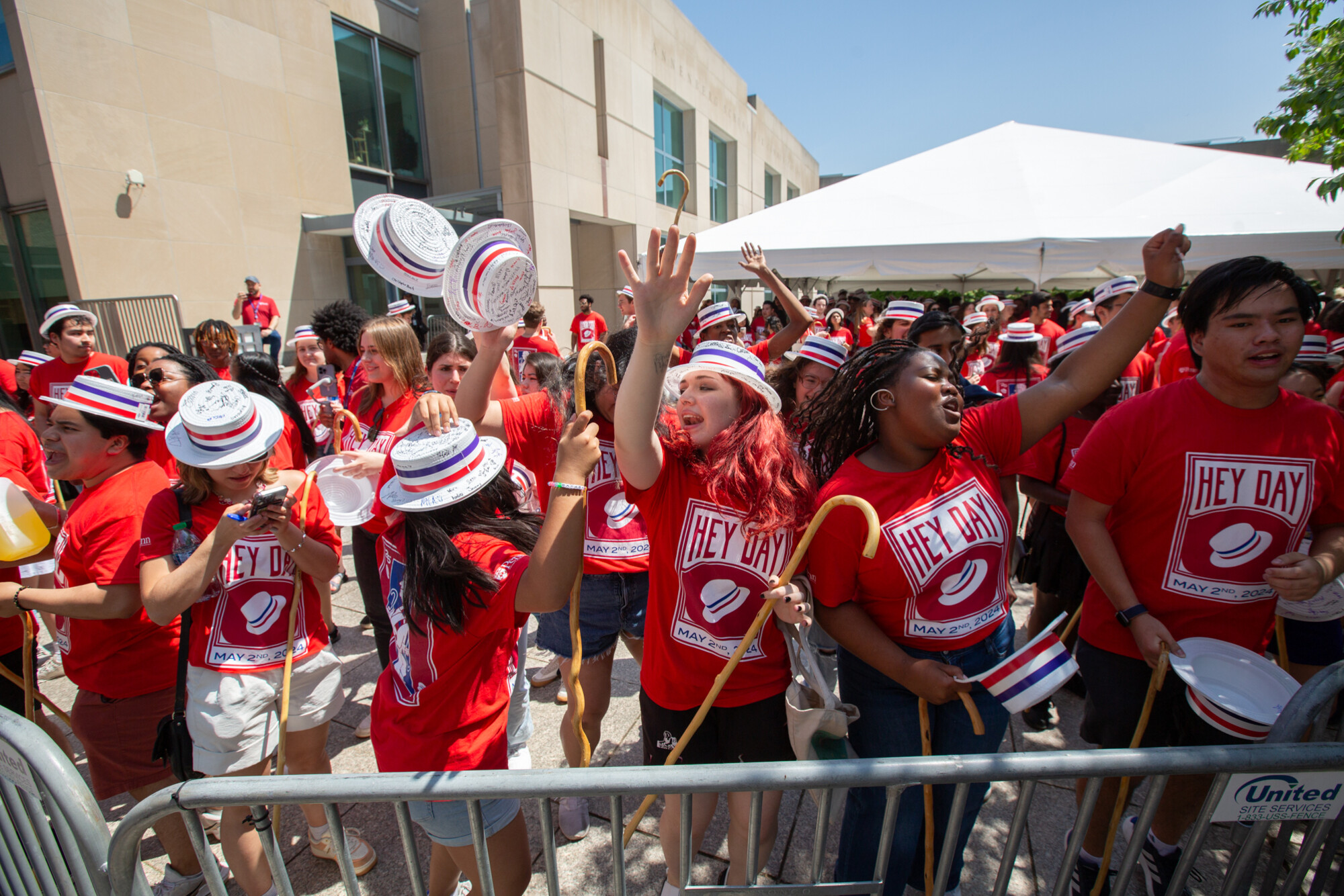 students celebrate during hey day