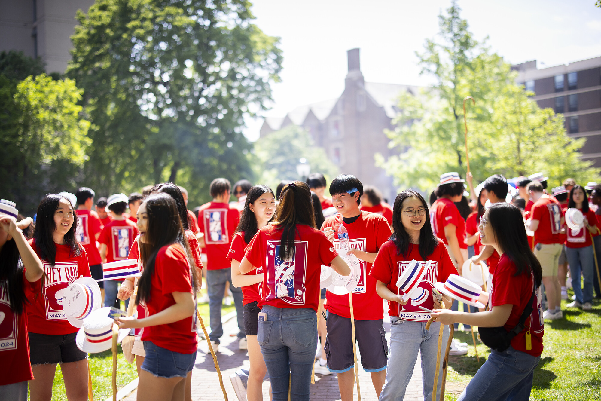 students on high rise field during hey day