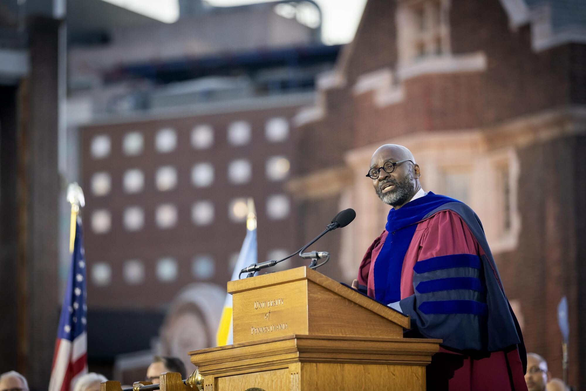 John Jackson Jr. at a podium during Penn’s Convocation.