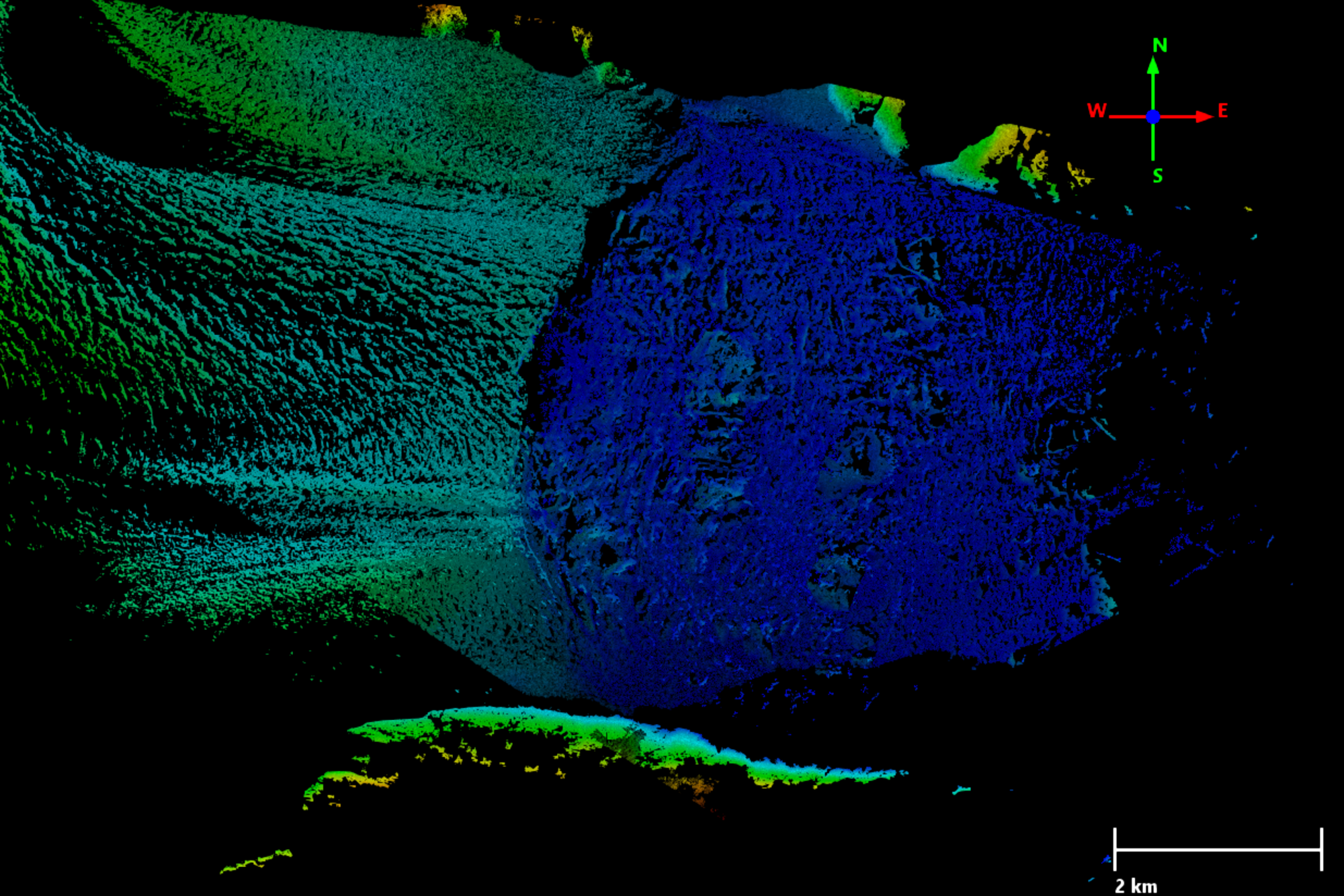 Data measured from a glacier on  heat map.