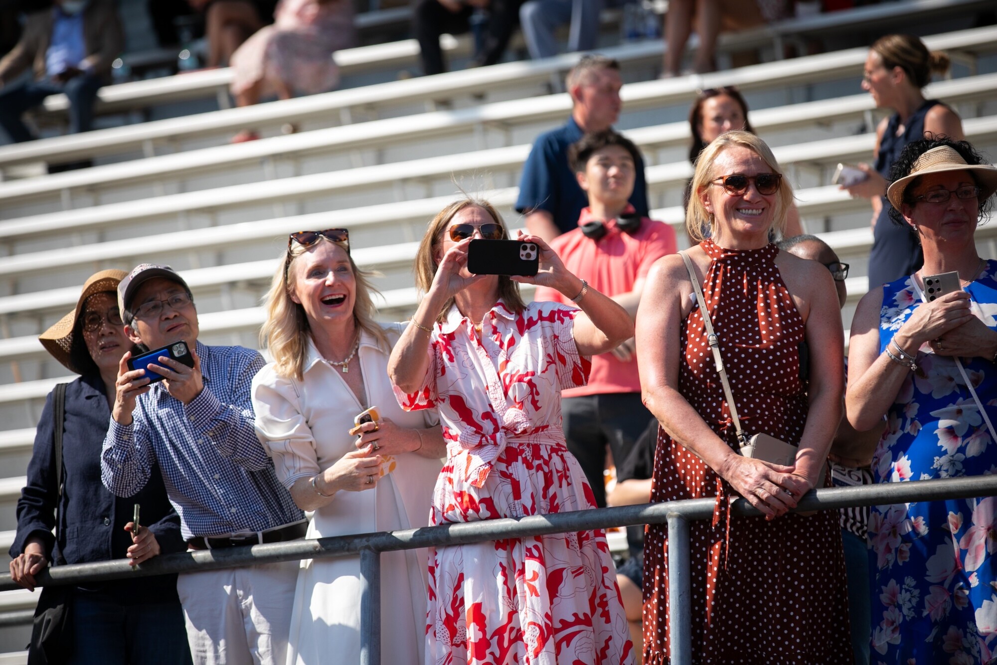 Spectators in the bleachers at Penn’s commencement.