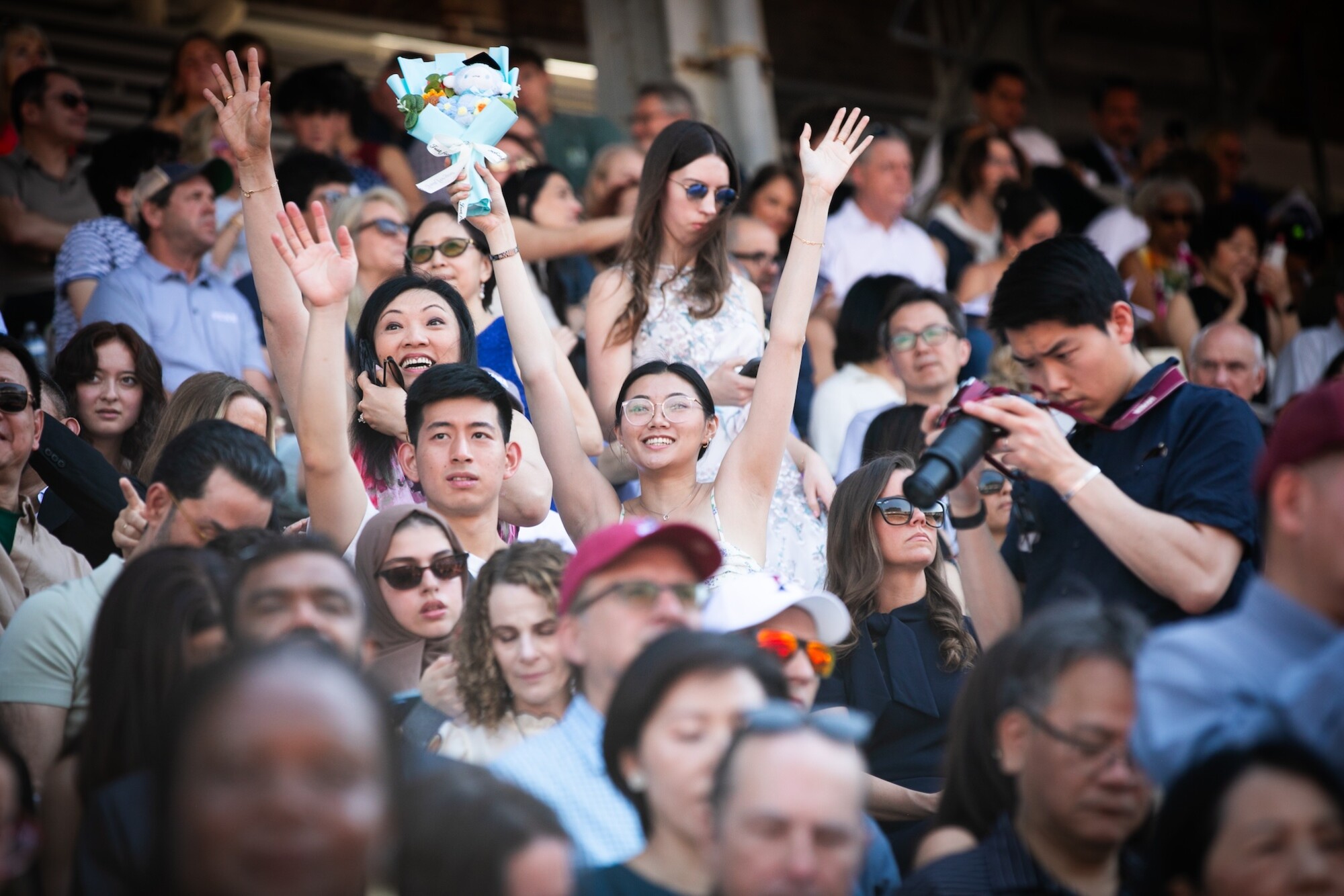 Spectators in the stands at Penn’s commencement.