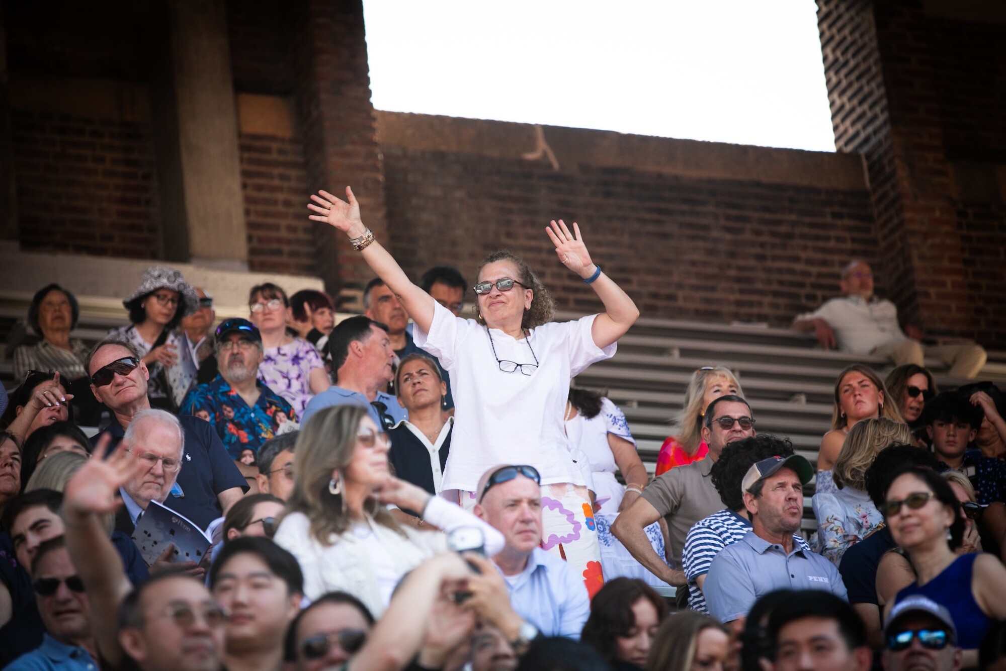 Spectators in the stands at Penn’s commencement.