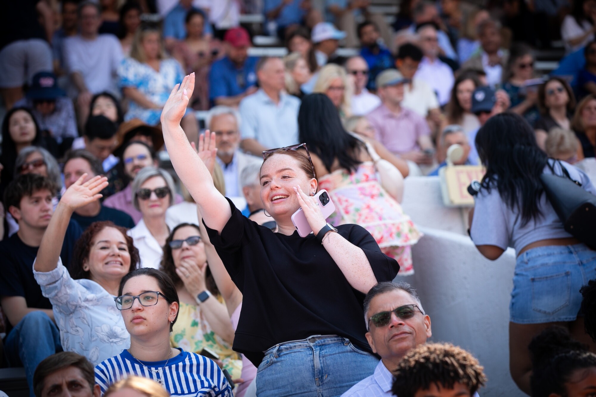 Spectators in the stands at Penn’s commencement.
