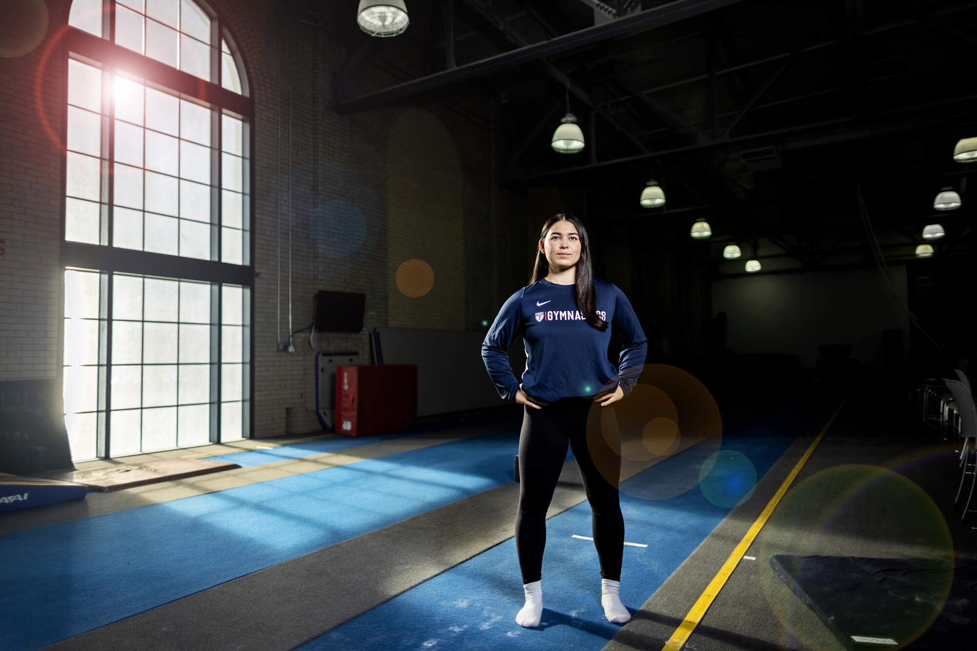 Carly Oniki in the Penn gym.