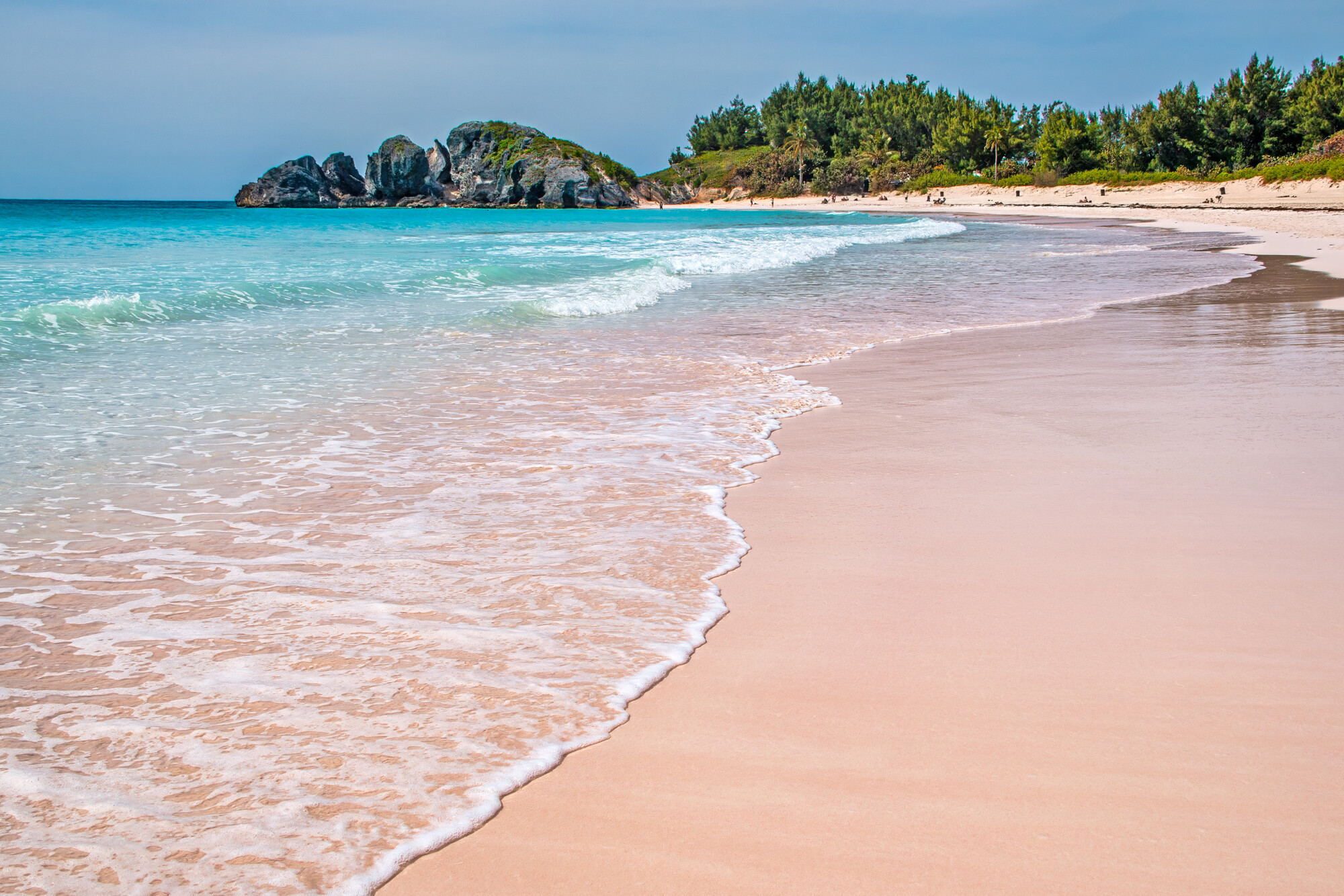 A sandy tropical beach.