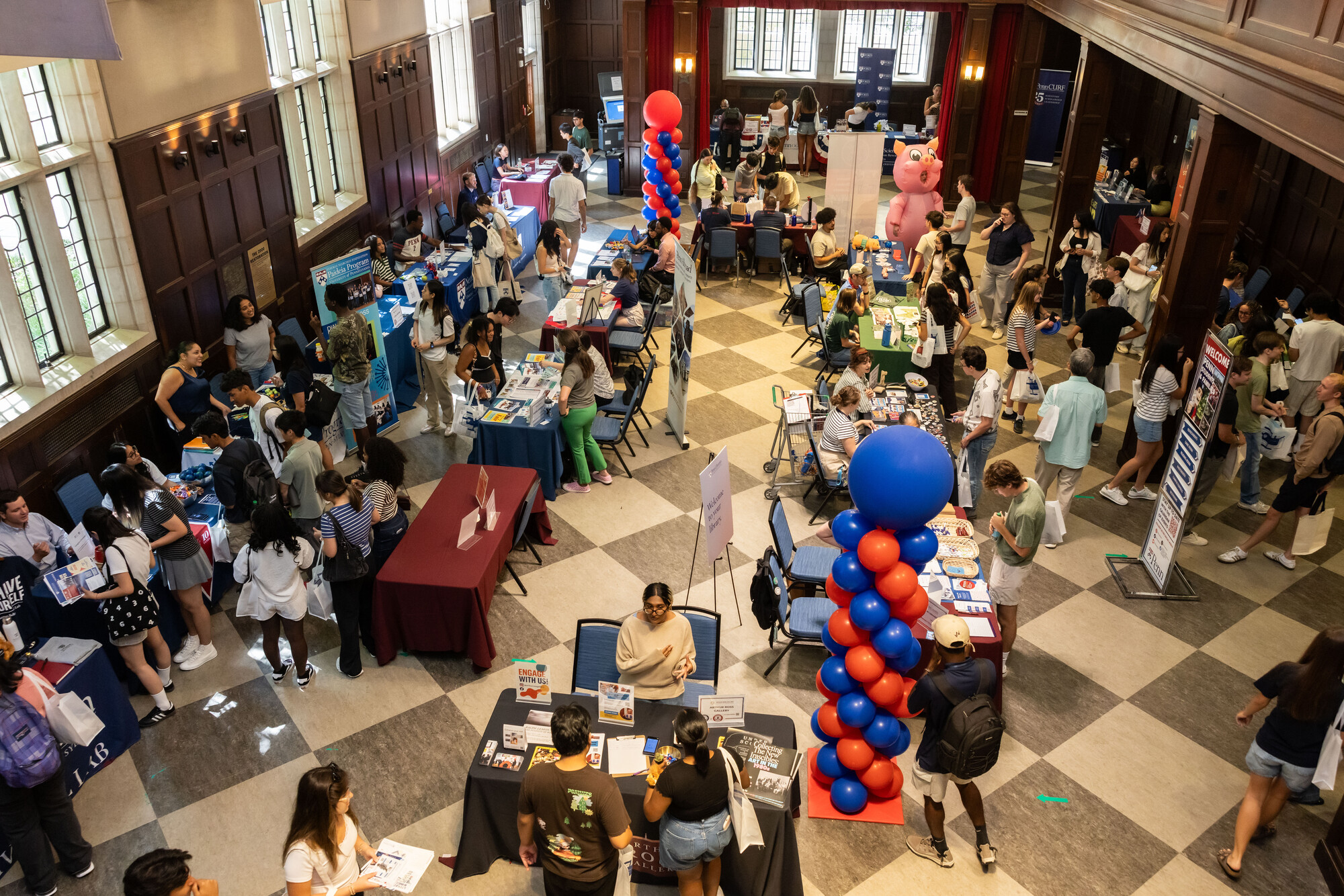 a resource fair in Houston Hall.
