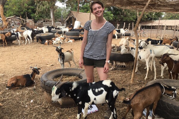 Wilson, Briana with goats