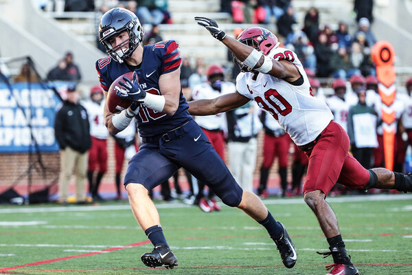 Receiver catches the ball