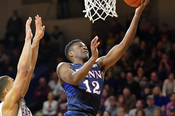 Goodman lays the ball up against Harvard