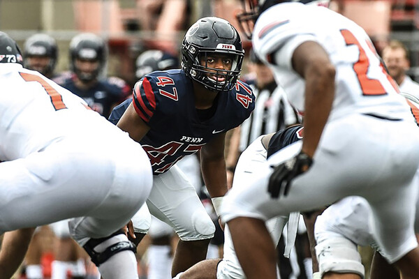 Linebacker Nick Miller looks into the backfield
