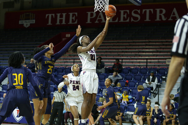 Eleah Parker shoots a layup against La Salle