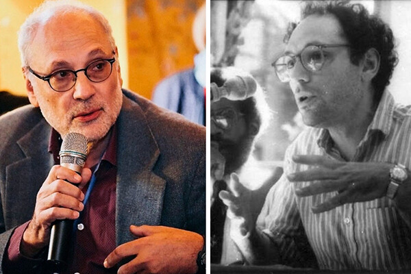 One image of Charles Bernstein presently and another of Charles Bernstein from the 1970s