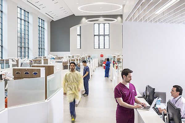 Brightly lit room in Penn Dental Medicine’s Robert I. Schattner Clinic 