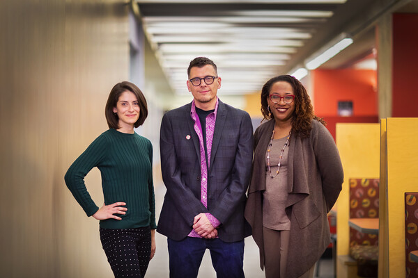 From left to right: Julia Ticona, Mr. Fish, and Ebony Elizabeth Thomas.