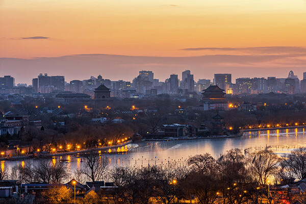 Beijing skyline at dusk