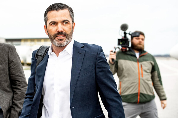 New Cleveland Browns Head Coach Kevin Stefanski arrives at the Cleveland airport after being named Browns coach.