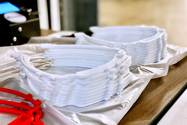 stack of 3d printed face masks