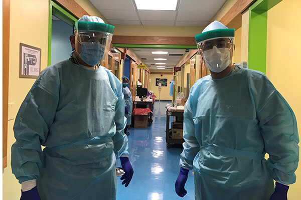 Dentists in protective equipment