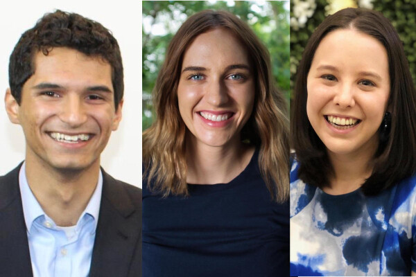 portraits of Steven Hamel, Megan Kyne, and Hadassah Raskas 