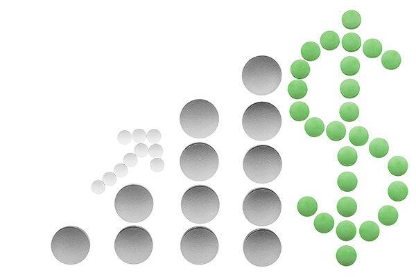 upward graph ending in a dollar sign