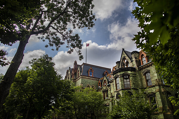 College Hall in the daylight in summer.