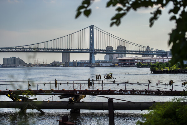 delaware river with ben franklin bridge in background