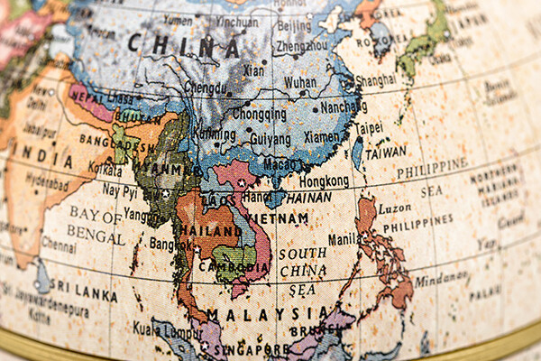 Map of East Asian countries