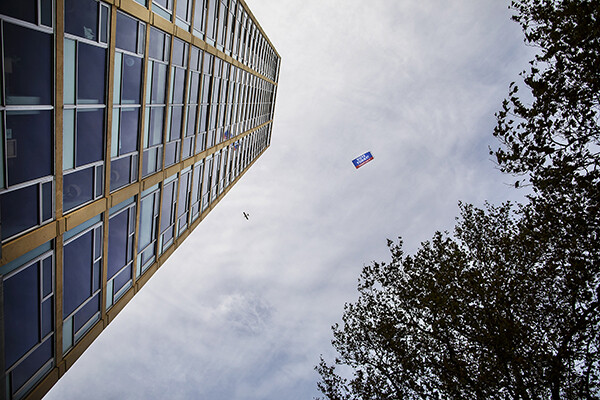 plane pulling sign that reads "Vote Today!"