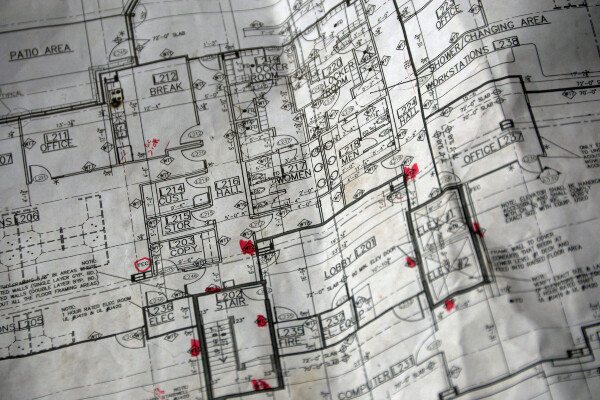 a blueprint of a building design