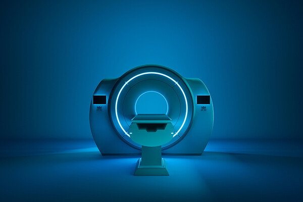 Glowing MRI machine