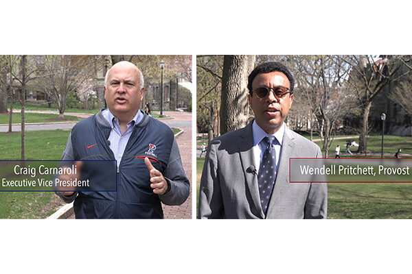 screenshot of both EVP and Provost talking from the video