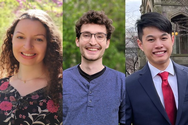 Udall scholars Marina Dauer, Benjamin May, and Jonathan Szeto 