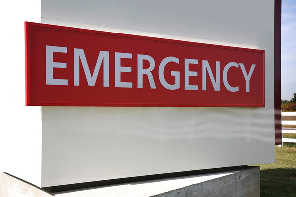 hospital emergency room sign