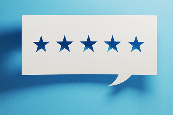 Dialog box showing five stars.