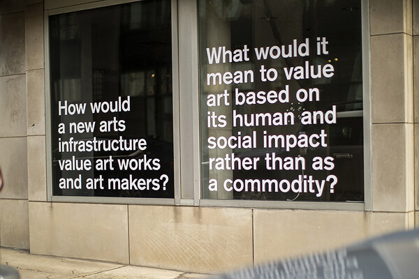How would a new arts infrastructure value art works and art makers? What would it mean to value art based on its human and social impact rather than as a commodity?