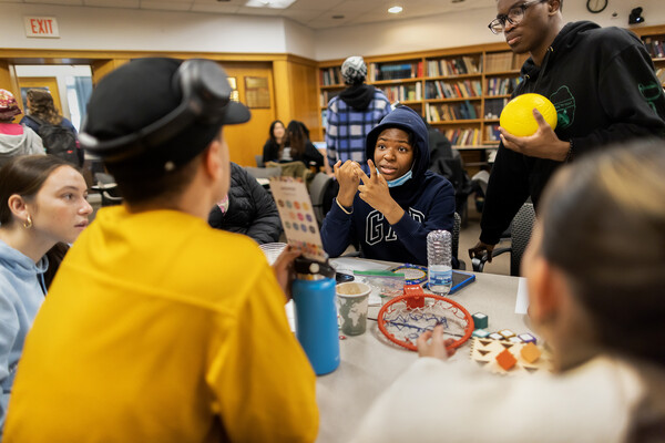 Students at Robeson High School learning STEM with Penn students.