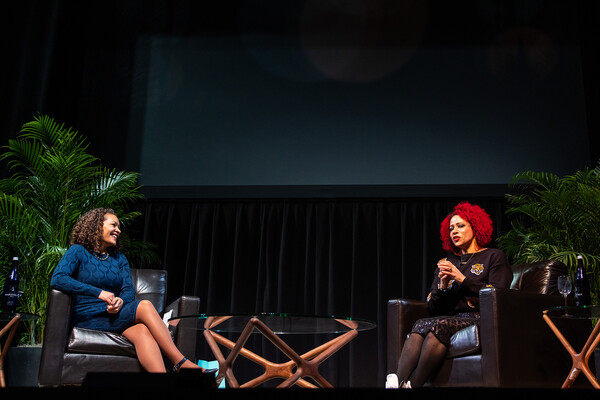 Sarah J. Jackson and Nikole Hannah-Jones at the 2023 MLK Lecture in social justice
