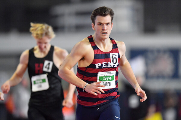 Fourth-year runner Robbie Ruppel competes during a race.