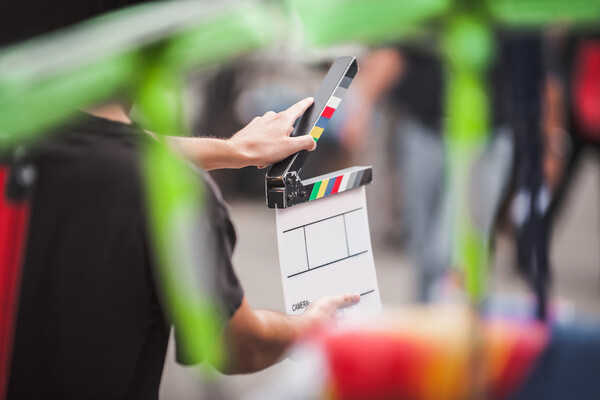 A worker on a movie set.