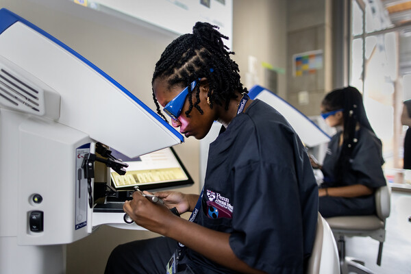 Anya Bourne in the dental school's simulation lab.