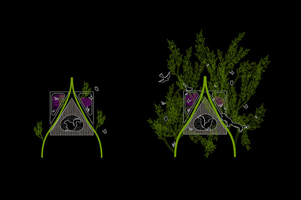 Two computer generated living materials.